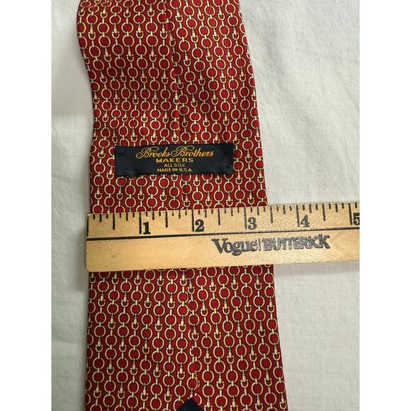Brooks Brothers‎ Makers All Silk Tie - Red and Gold Made in USA - Picture 4 of 5